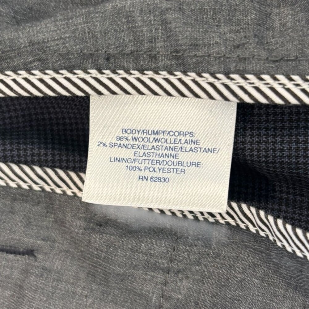 Lands’ End Traditional Fit Wool Blend Dress Pants | Men’s 35 |‎ Blue Check - Picture 5 of 5